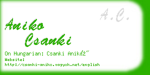 aniko csanki business card